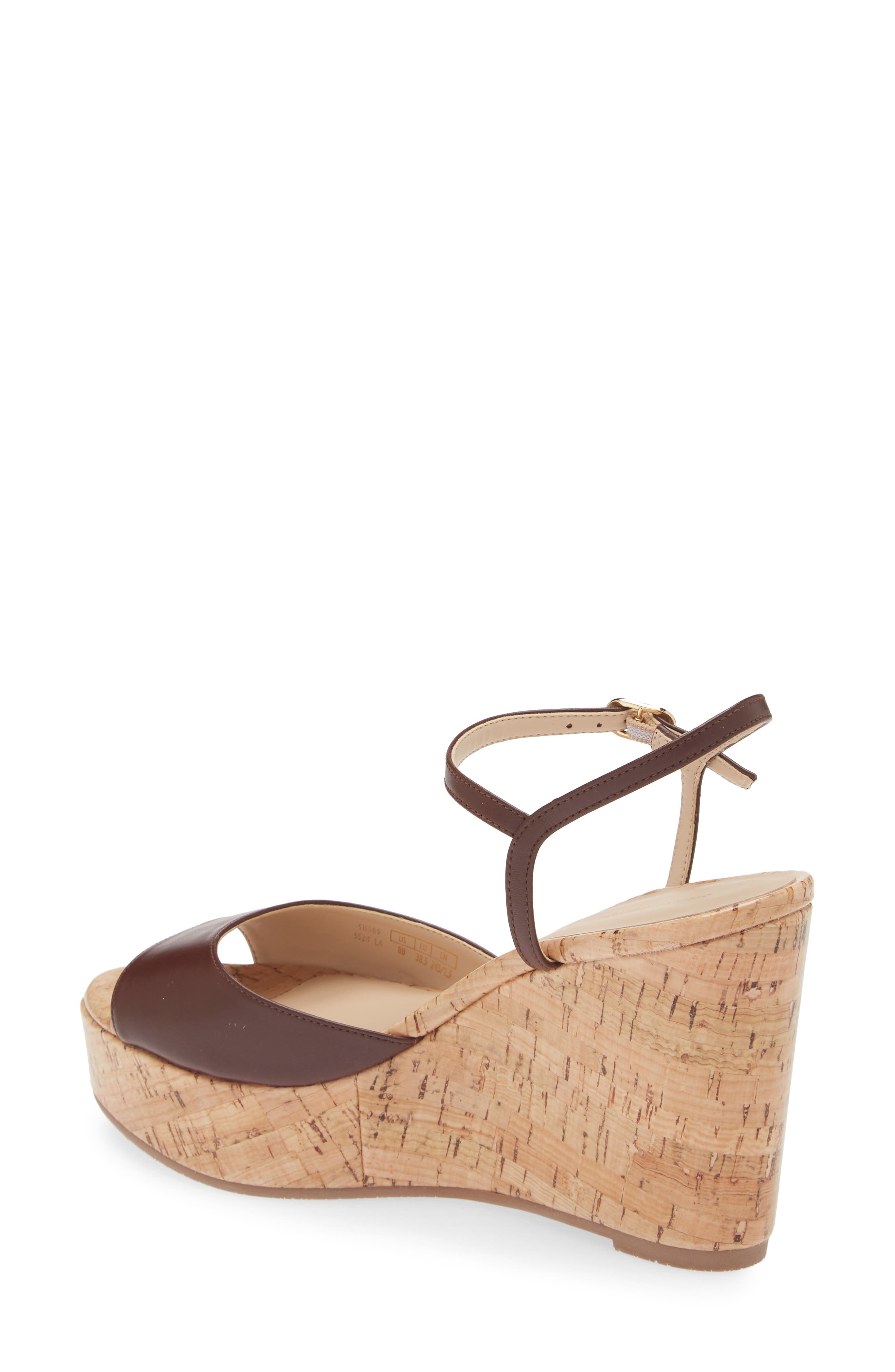 Stuart Weitzman Palmina Platform Wedge Sandal, Alternate, color, Mahogany