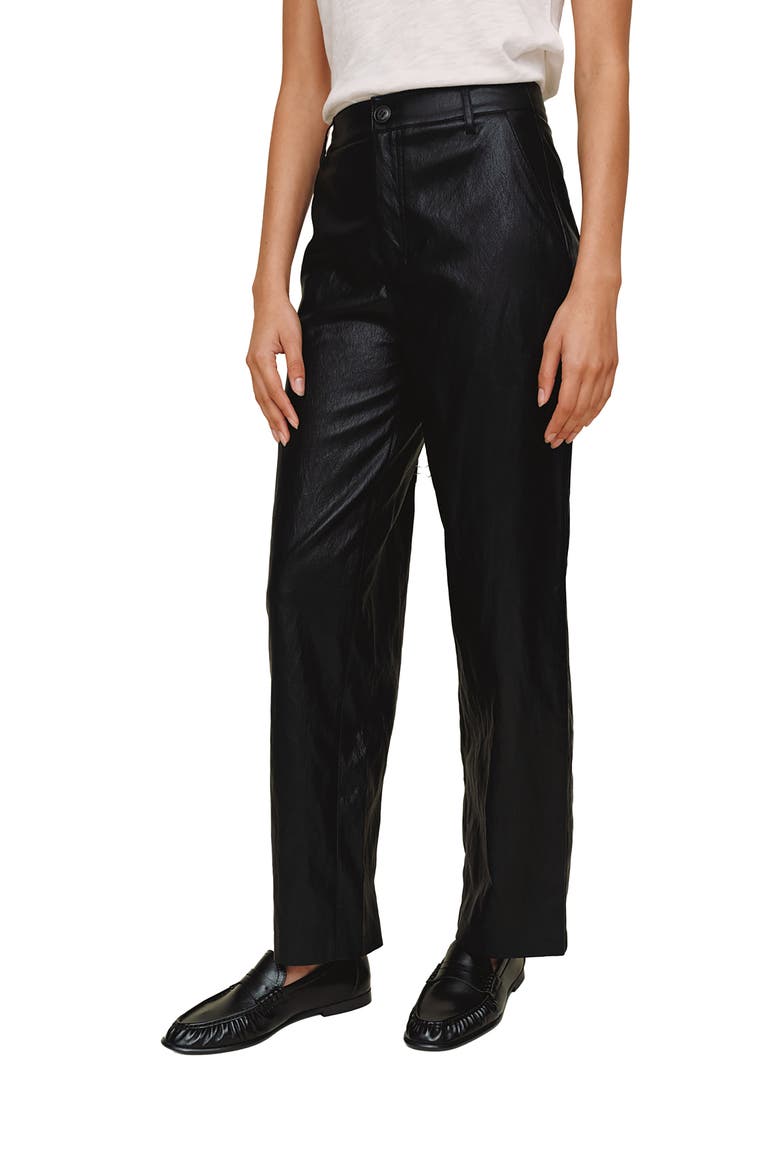 High Waist Faux Leather Pants, Alternate, color, BLACK
