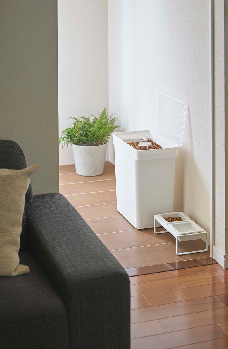 Yamazaki Extra-Large Airtight Pet Rolling Food Storage Container, Alternate, color, White