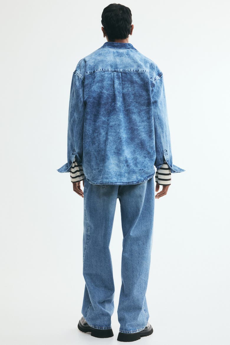 Relaxed-fit Washed Denim Shirt, Alternate, color, Washed denim blue