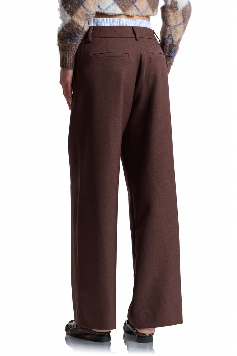 Double Waistband Wide Leg Pants, Alternate, color, BRICK