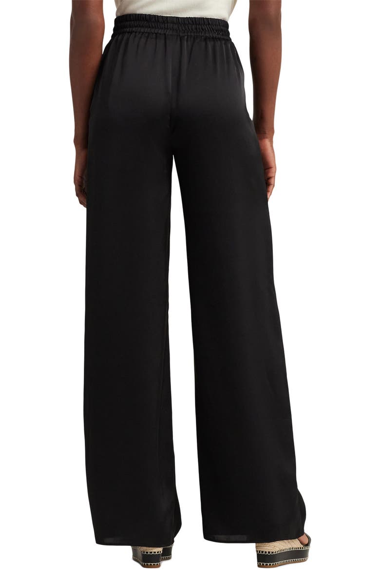Lauren Ralph Lauren Satin Charmeuse Wide Leg Pants, Alternate, color, Black