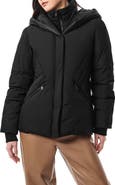Bernardo Shiny Hood Heavyweight Puffer Jacket with Bib
