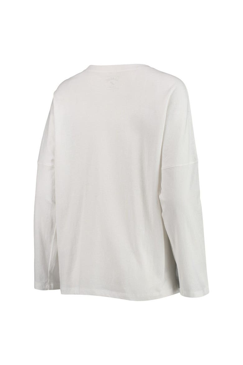 Women's League Collegiate Wear White Michigan State Spartans Clothesline Oversized Long Sleeve T-Shirt, Alternate, color, White
