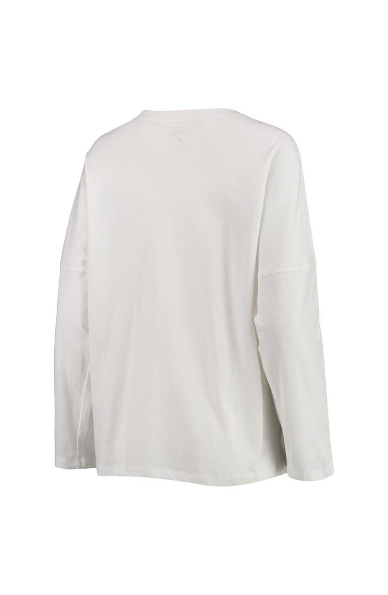 LEAGUE COLLEGIATE WEAR Women's League Collegiate Wear White Michigan State Spartans Clothesline Oversized Long Sleeve T-Shirt, Alternate, color, 