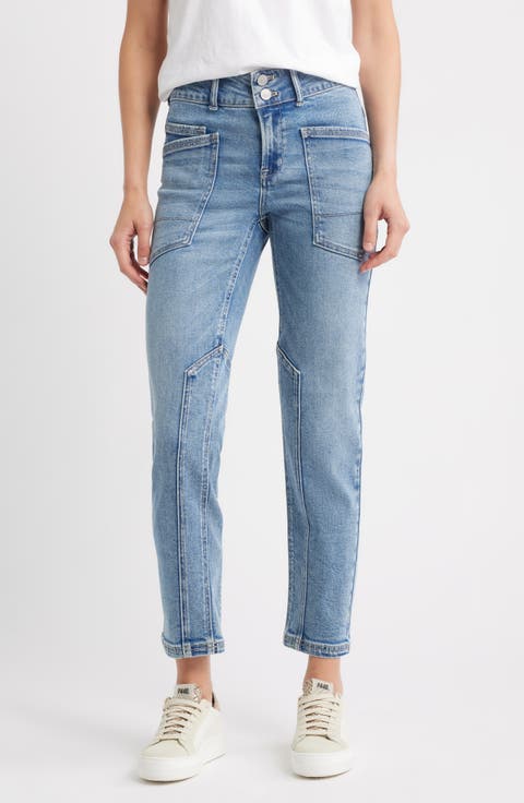 Patch Pocket Ankle Tapered Jeans