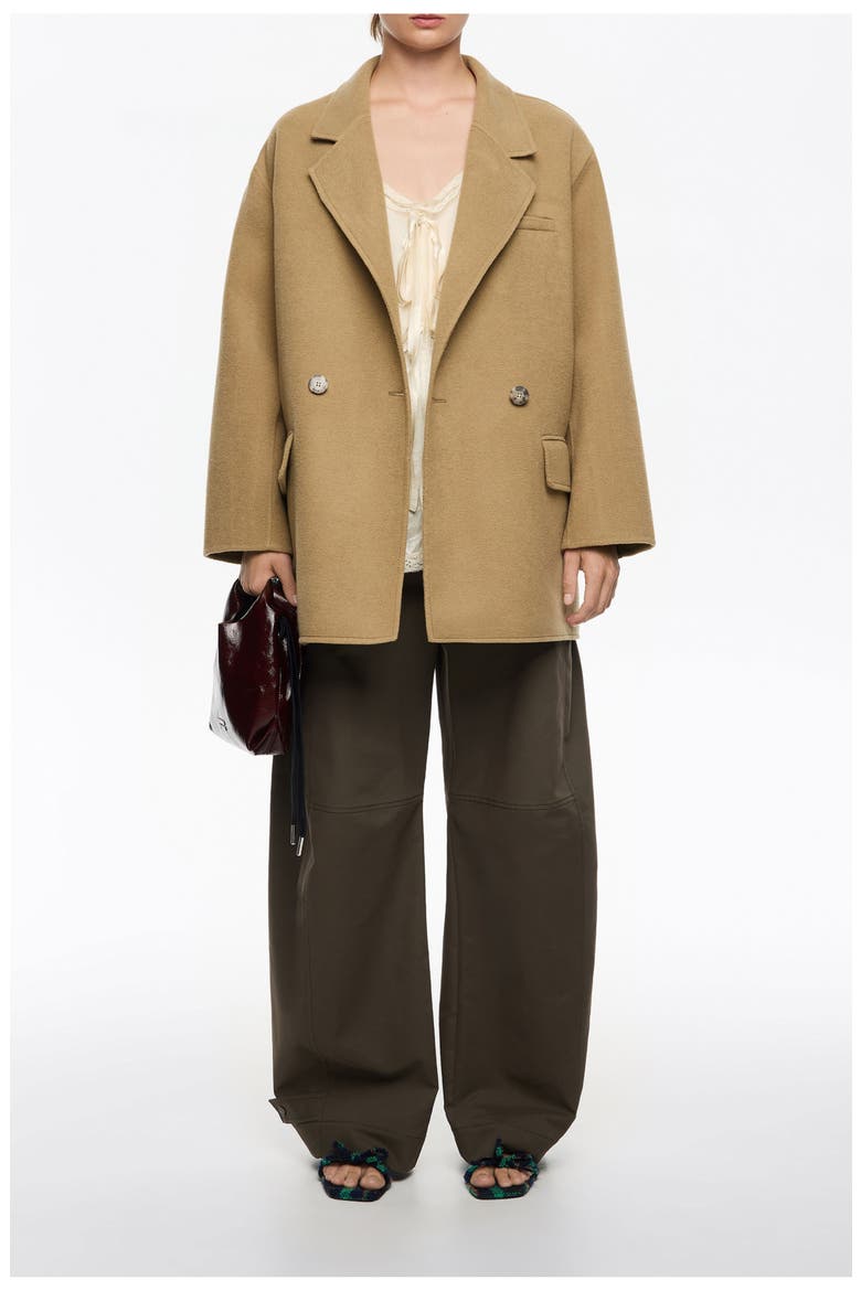 Double-Face Double-Breasted Jacket, Alternate, color, LIGHT KHAKI