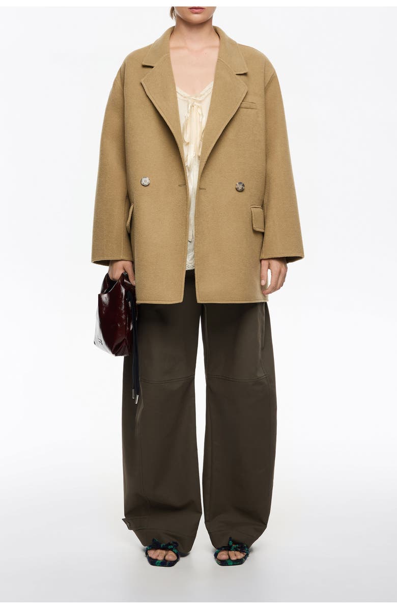 Bimba y Lola Double-Face Double-Breasted Jacket, Alternate, color, Light Khaki