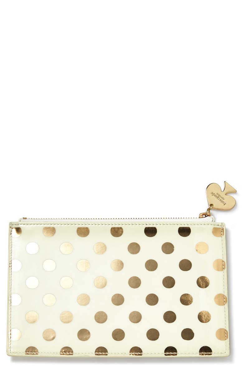 Kate Spade New York foil dot pencil pouch set, Main, color, 