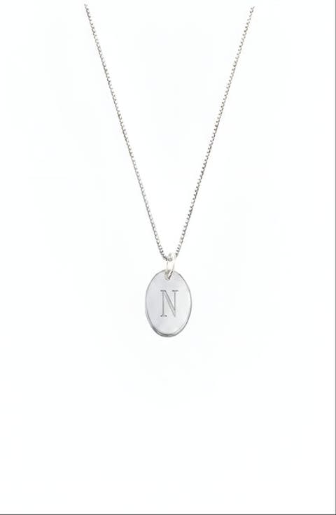 Willow Initial Disc Necklace- Sterling Silver