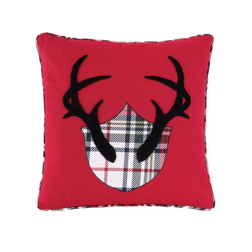 C & F Home C&f Home Antler Mount Pillow, 18" X 18" In Red