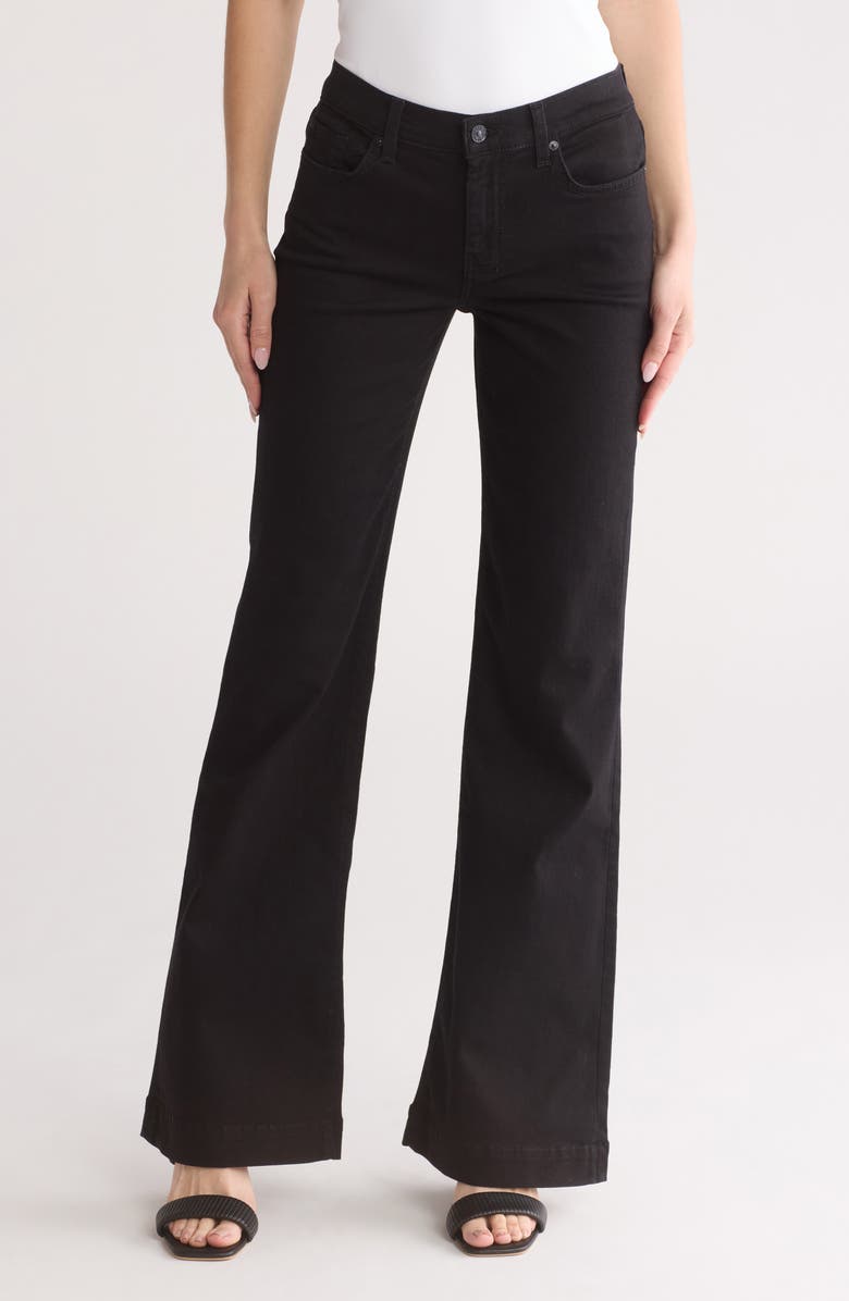 7 For All Mankind Dojo Flare Jeans, Main, color, Nightblack