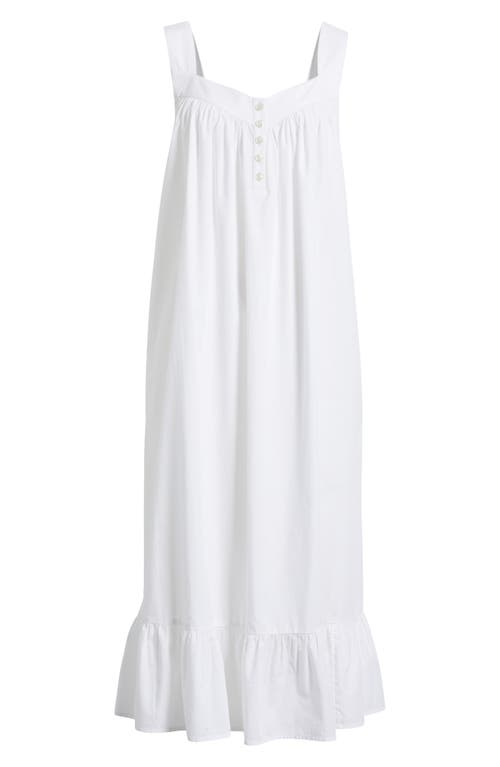Nordstrom Cotton Shirting Nightgown In White