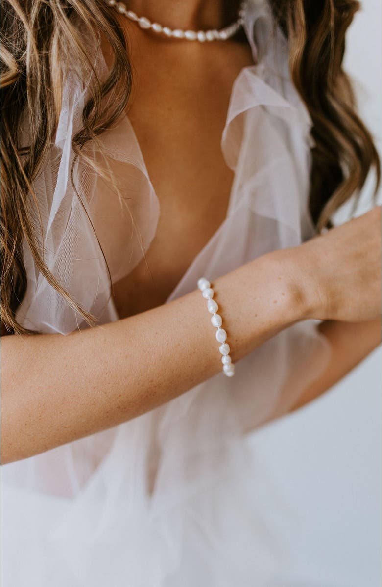 Untamed Petals Parnell Pearl Bracelet, Alternate, color, Pearl