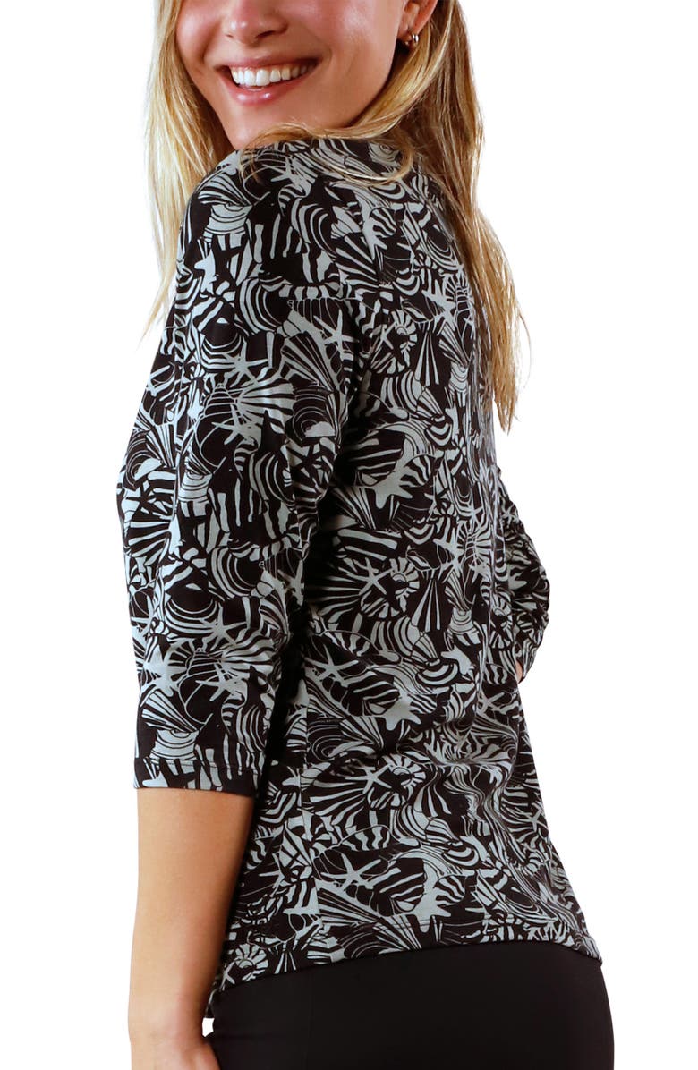 UV Skinz 3/4 Sleeve V-Neck R&R Tee, Alternate, color, Shadow Shells