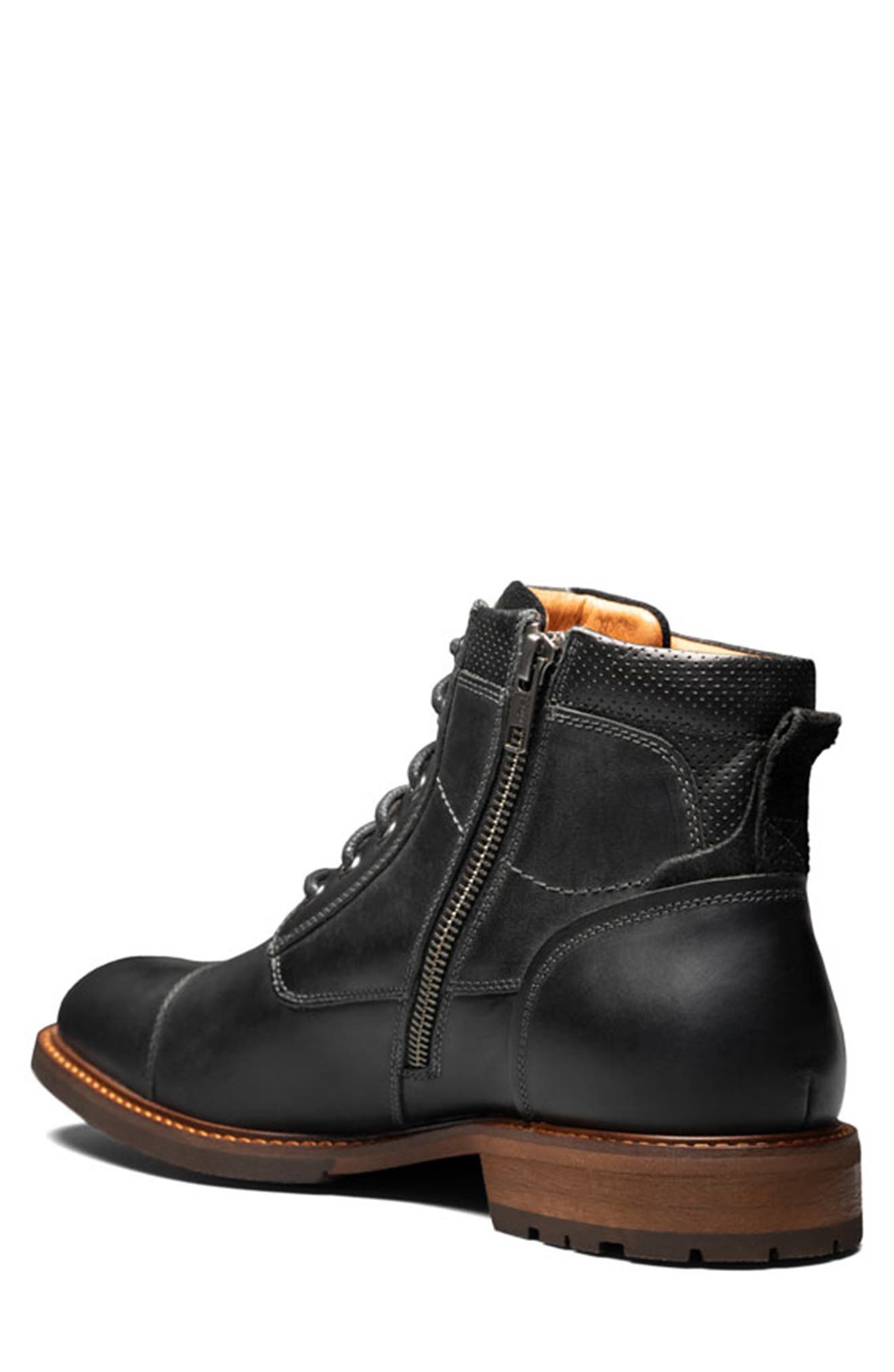 Florsheim Chalet Leather Cap Toe Boot, Alternate, color, Black Ch