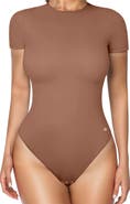Popilush CloudSense Short Sleeve Crew Neck Tummy Control Shapewear Bodysuit