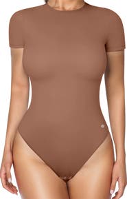 Popilush CloudSense Short Sleeve Crew Neck Tummy Control Shapewear Bodysuit