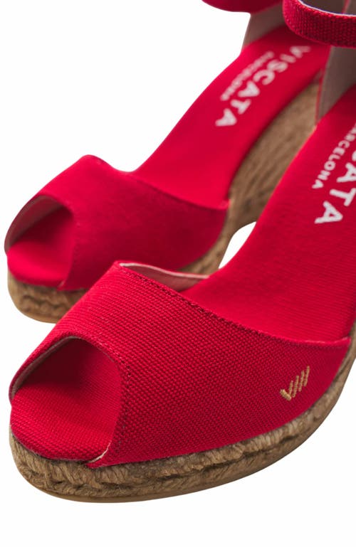 Viscata Aiguafreda Canvas Espadrille Sandal Wedges In Red