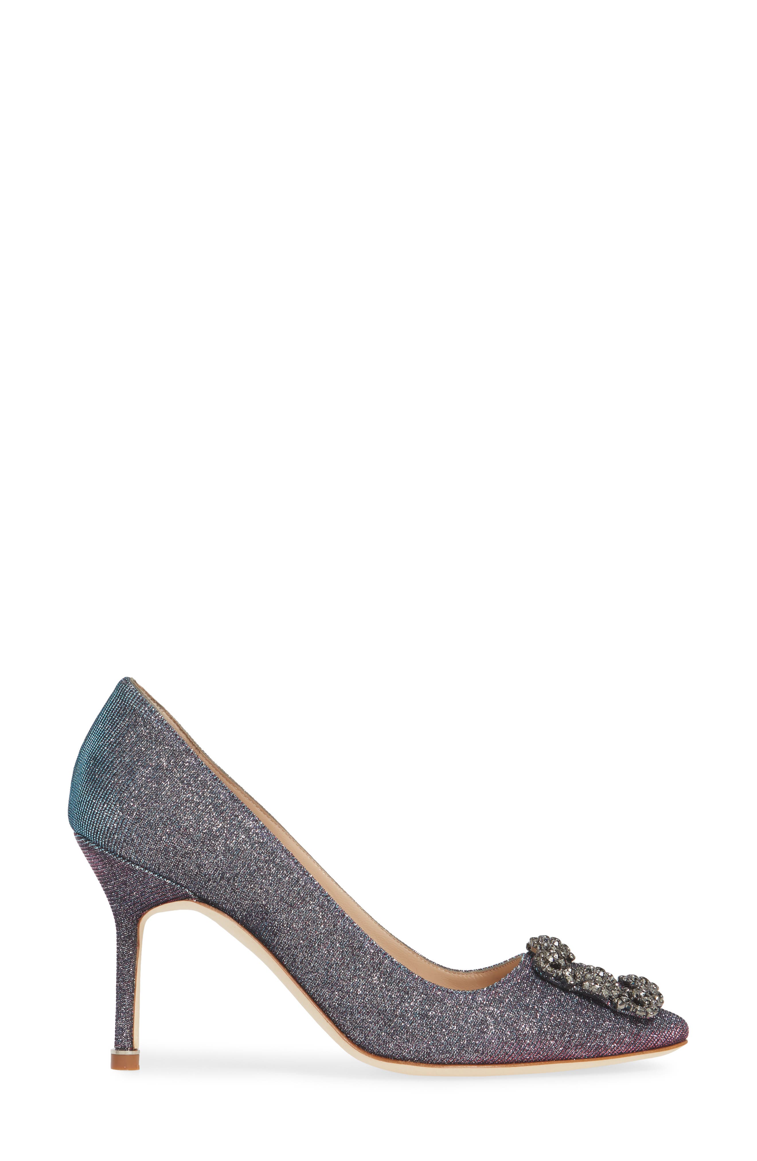 Manolo Blahnik Hangisi Metallic Pump, Alternate, color, 