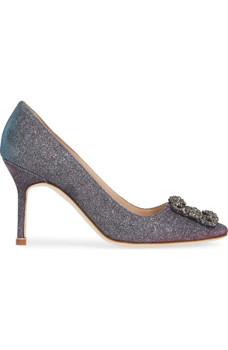 Manolo Blahnik Hangisi Metallic Pump, Alternate, color,