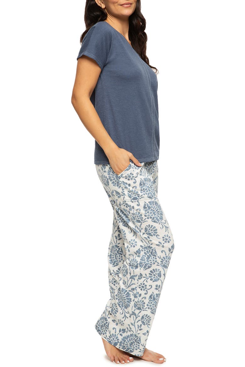 Josephine Crinkled Jersey Pajamas, Alternate, color, VINTAGE INDIGO