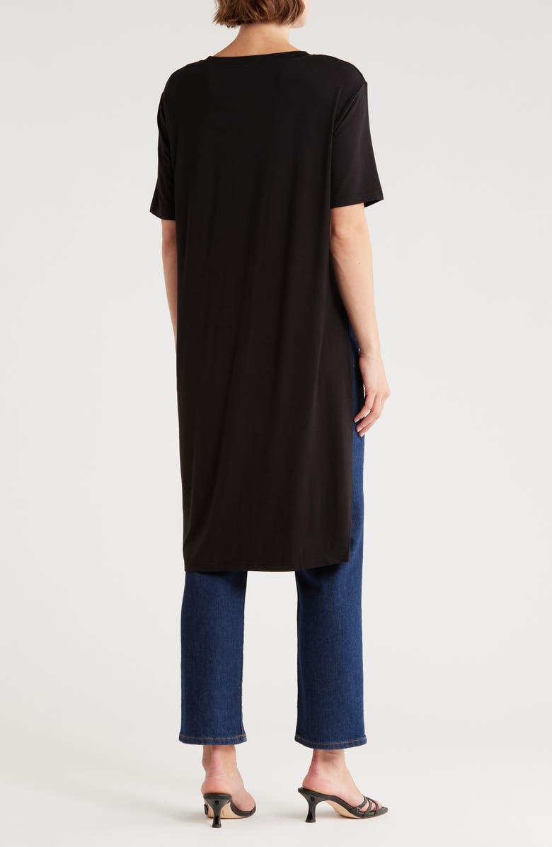 PATRIZIA LUCA Knot High-Low Tunic Shirt, Alternate, color, Black