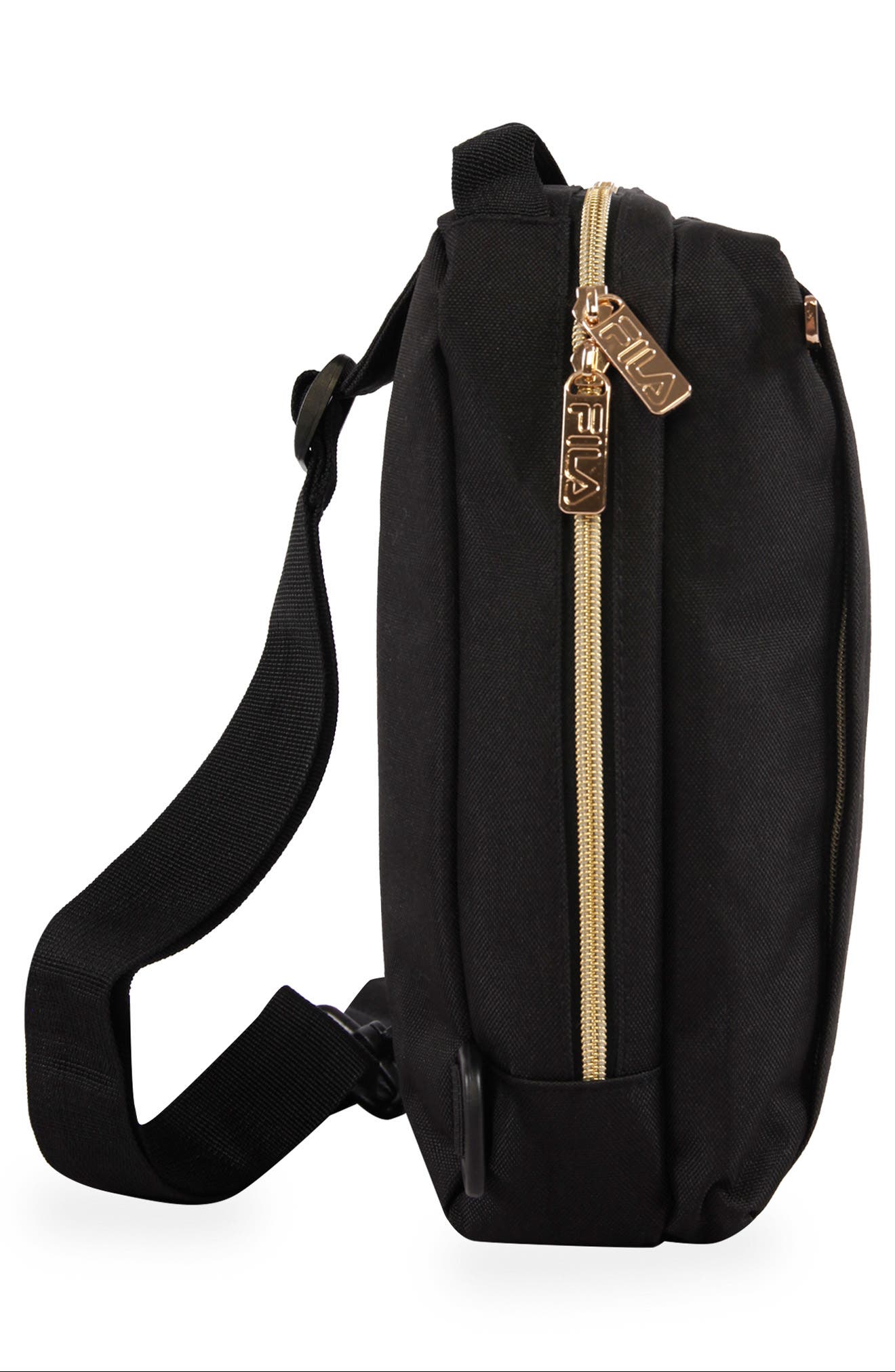 FILA Calistoga Sling Bag, Alternate, color, Black/ Gold