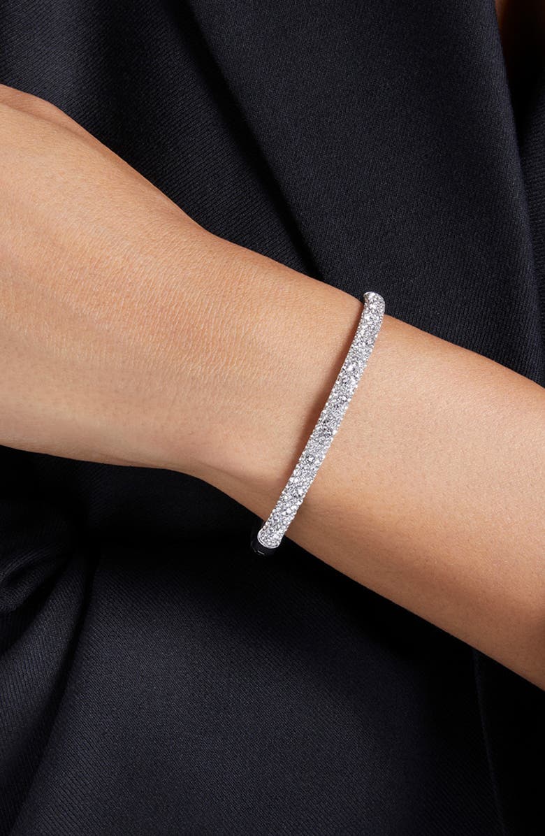 Swarovski Sublima Hinge Bangle, Alternate, color, Silver