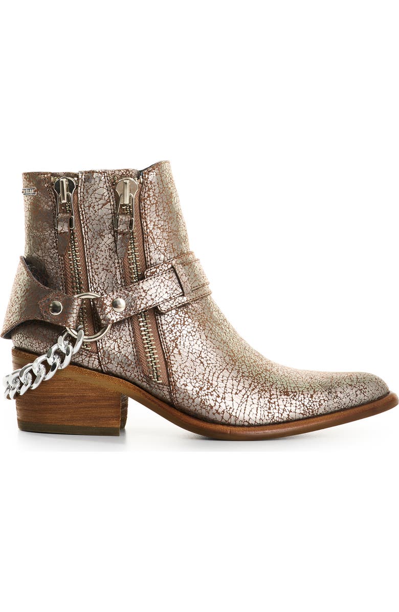 Velez Crackled Leather Ankle Boots, Main, color, Silver