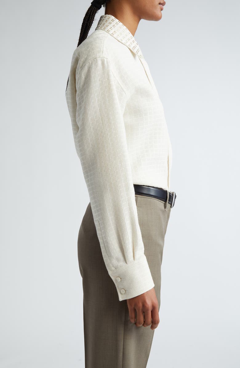 Golden Goose Journey Collection Embellished Collar Jacquard Button-Up Shirt, Alternate, color, 