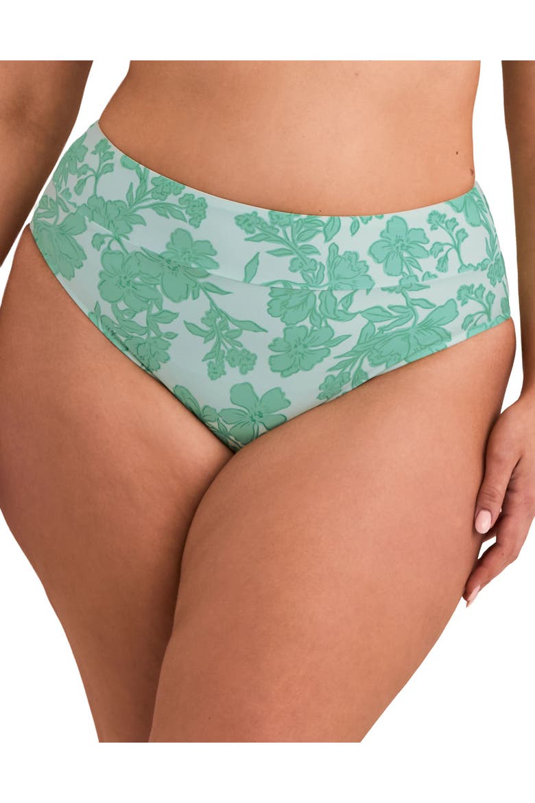 Perry Swimwear High Waisted Bottom, Main, color, Floral green