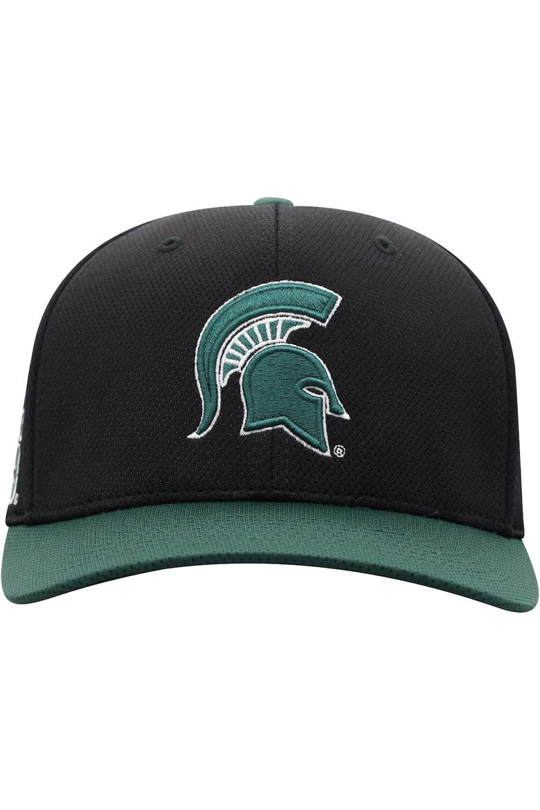 Men's Top of the World Black/Green Michigan State Spartans Two-Tone Reflex Hybrid Tech Flex Hat, Alternate, color, Black