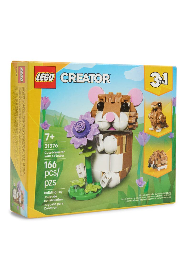 7+ Creator 3-in-1 Cute Hamster with a Flower - 31376, Main, color, BROWN MULTI