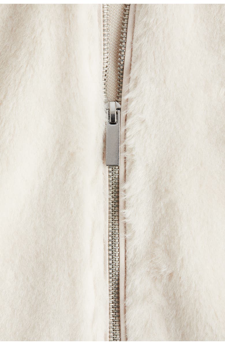 H&M Zip-through Hoodie, Alternate, color, Cream