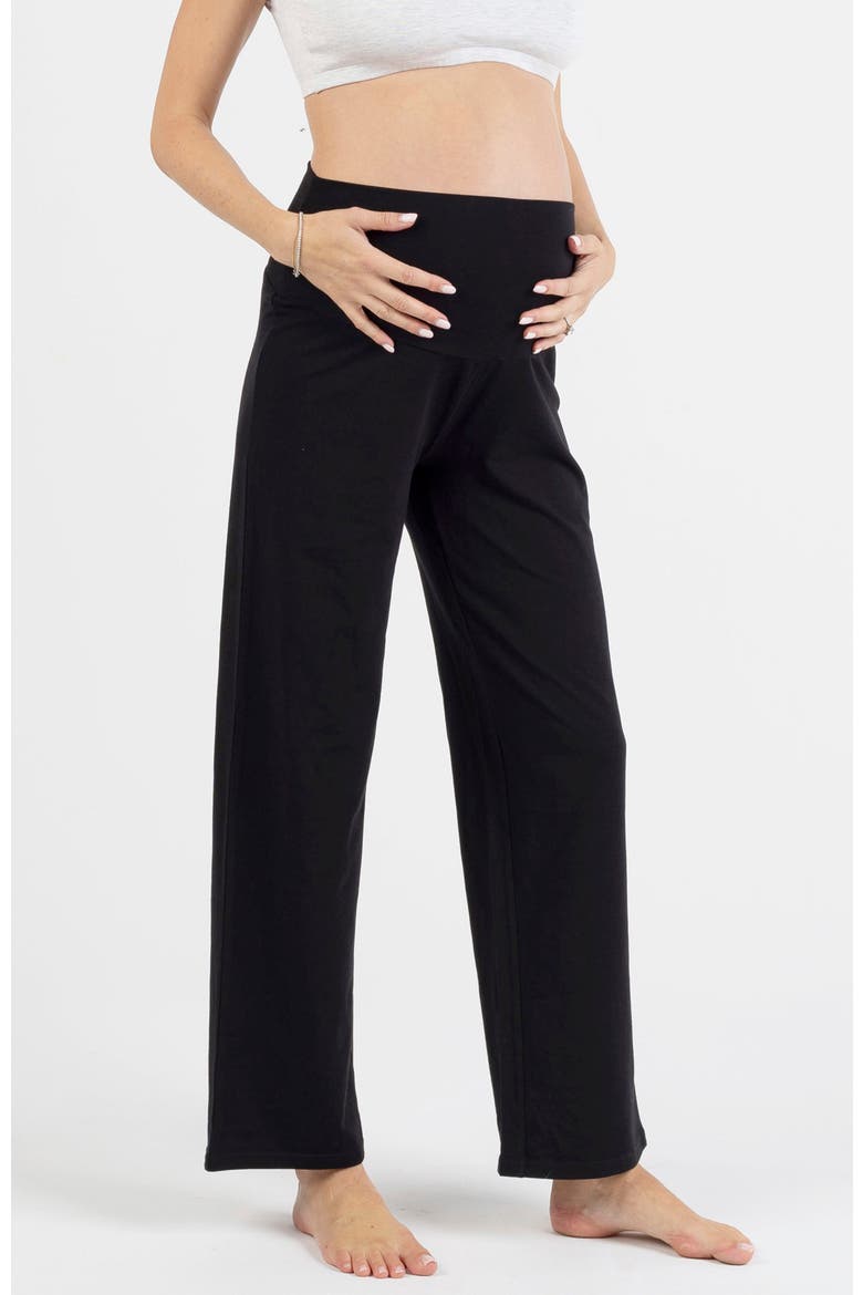 Straight Cut Maternity Lounge Pants, Main, color, black