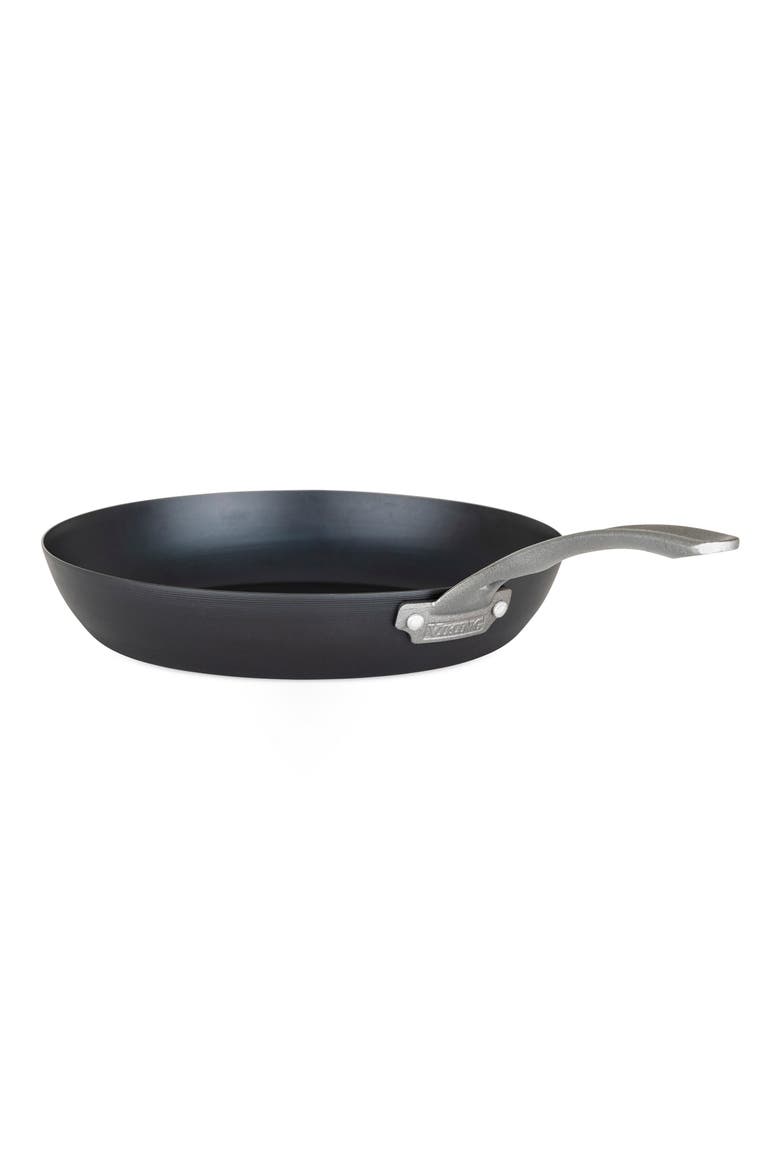 Set of 2 Carbon Steel Frying Pans, Alternate, color, BLACK