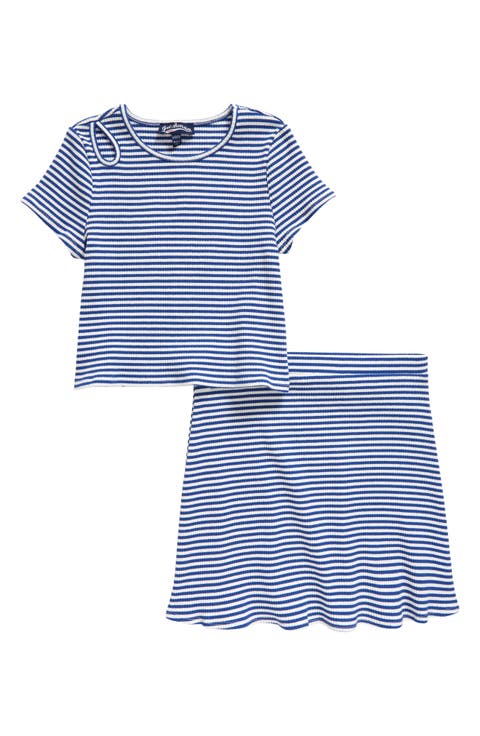 Kids' Keyhole Stripe Shirt & Skirt Set (Big Kid)