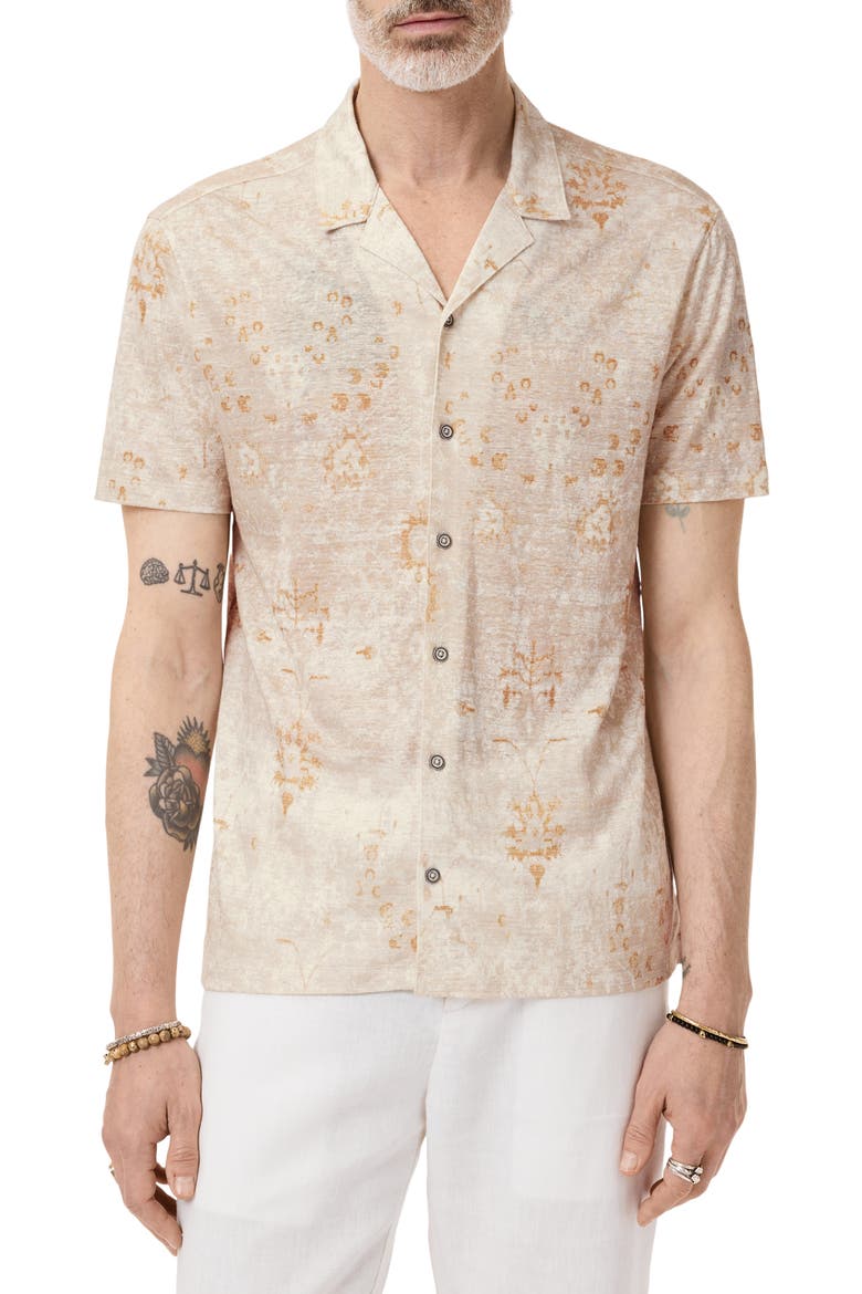 Espino Organic Linen Knit Camp Shirt, Main, color, DEW GREY