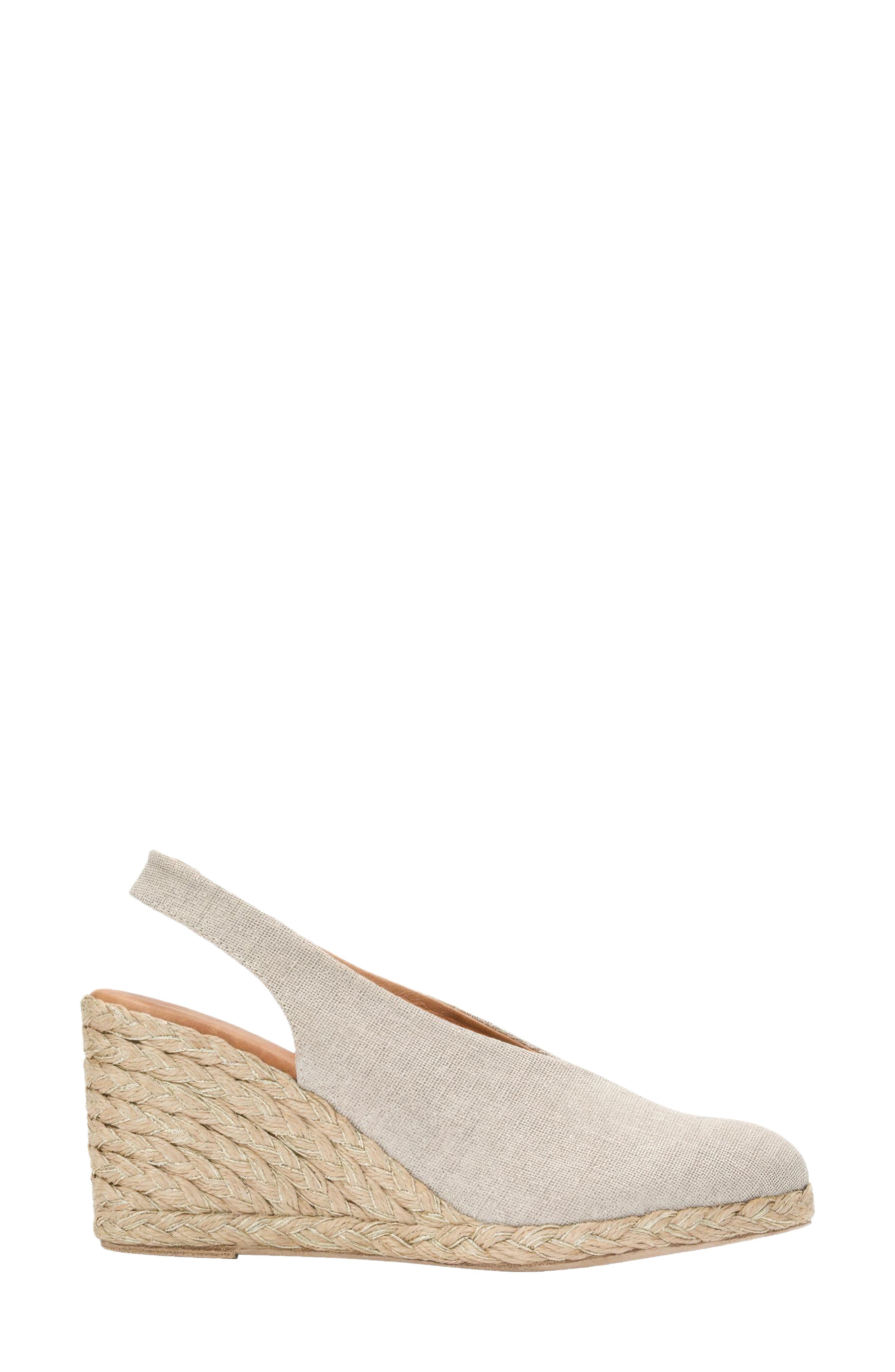 André Assous Pamala Slingback Espadrille Platform Wedge Pump, Alternate, color, Hemp Glitter