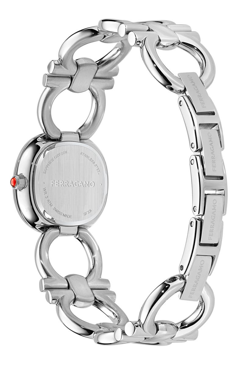 FERRAGAMO Double Gancini Bracelet Watch, 25mm, Alternate, color, Stainless Steel