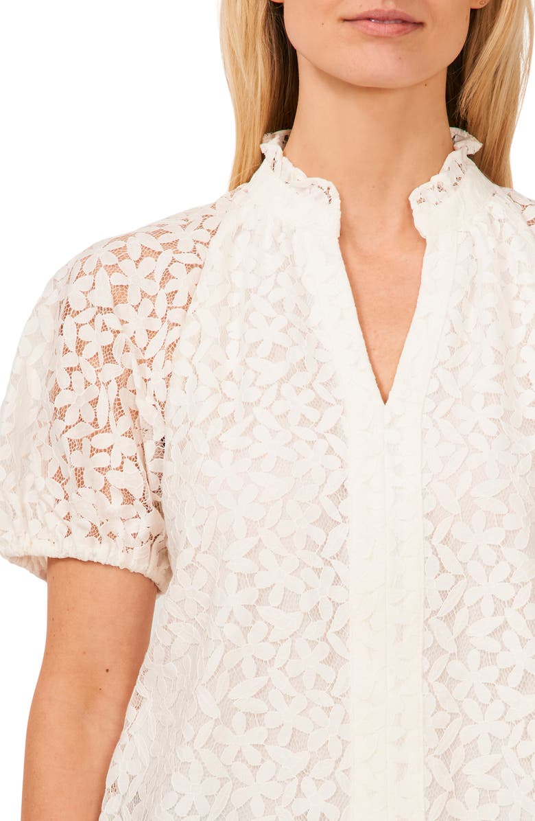 CeCe Raglan Sleeve Lace Top, Alternate, color, New Ivory