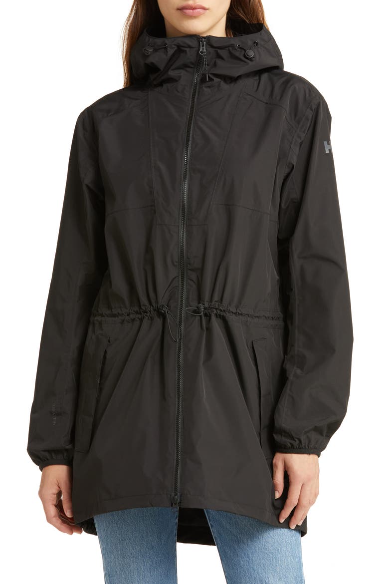 Essence Waterproof Raincoat, Alternate, color, BLACK
