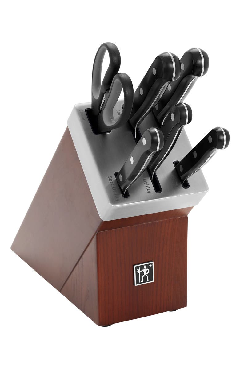 HENCKELS CUTLERY Solution 7-Piece Self-Sharpening Knife Block Set, Alternate, color, Black
