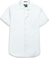 Rodd & Gunn Glenene Sports Fit Microprint Short Sleeve Linen Button-Up Shirt