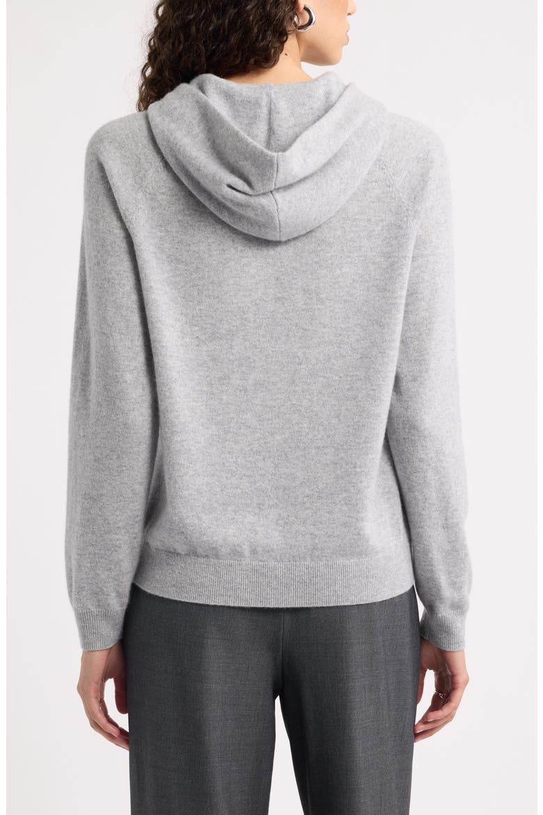 Cashmere Sweater Hoodie, Alternate, color, GREY SILK HEATHER
