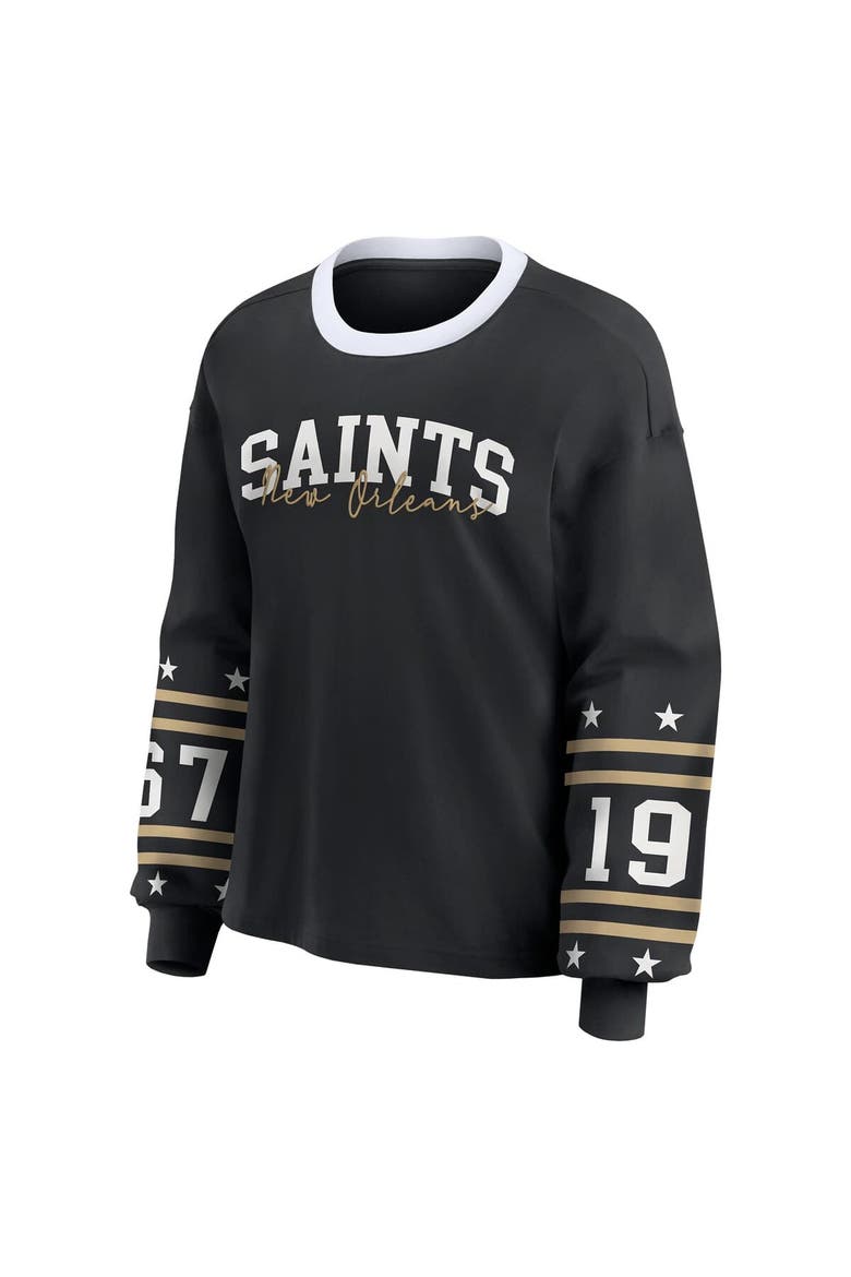 Women's WEAR by Erin Andrews  Black New Orleans Saints Sport Long-Sleeve T-Shirt, Alternate, color, Black