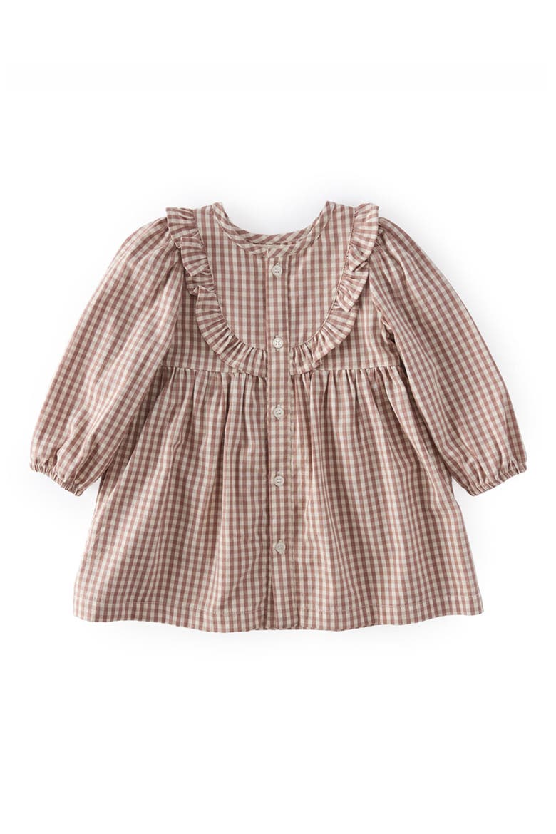 Gingham Ruffle Organic Cotton Dress, Main, color, THISTLE