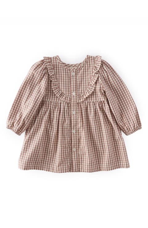Gingham Ruffle Organic Cotton Dress (Baby)