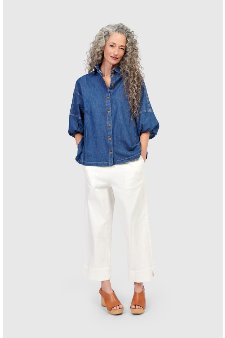Pippa Relaxed Blouse, Alternate, color, Denim